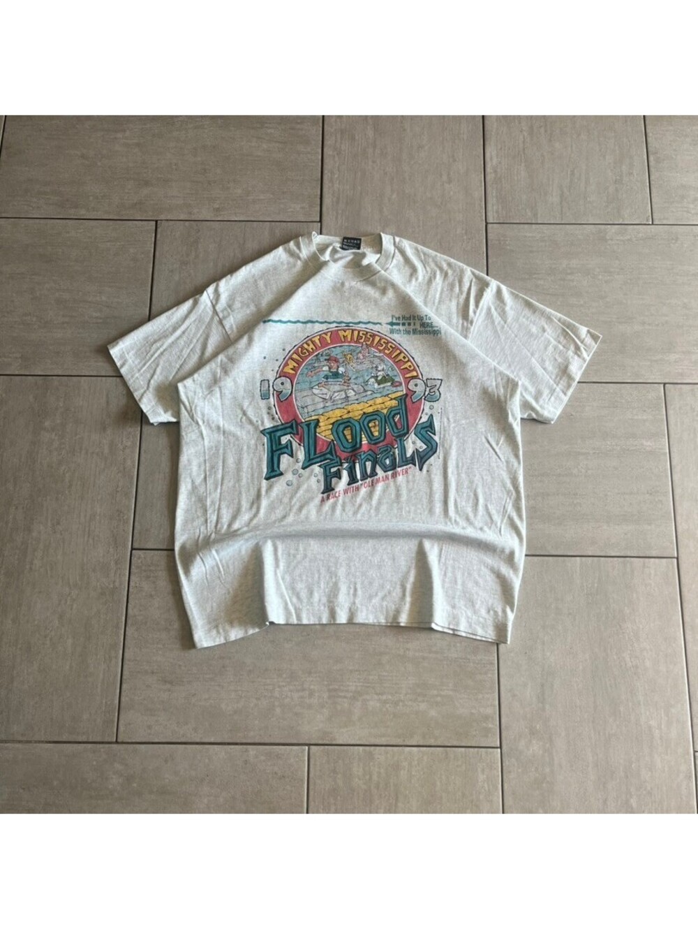 Fruit of the Loom XL Vintage 1993 Mighty Mississippi Flood Finals T-Shirt